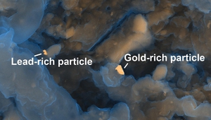 Златни и оловни частици в проба от фекални води