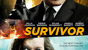 Пиърс Броснан и Мила Йовович на плакат за Survivor (2015)