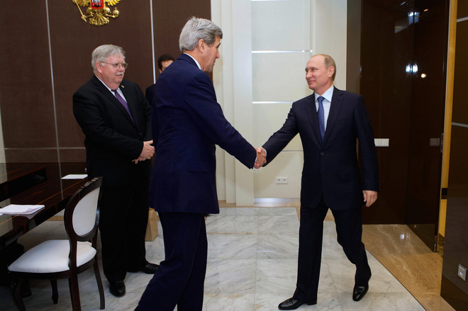 Срещата между Владимир Путин и Джон Кери