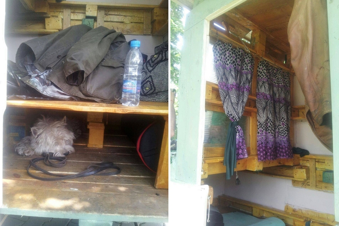 Interiorat na mobilnata kashta za bezdomni