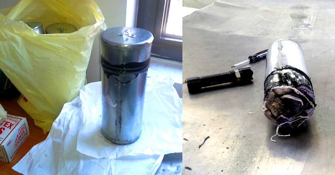 Хероин, укрит в метални цилиндри