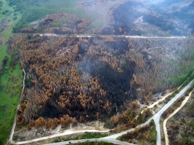 Районът около Чернобил по време на пожара