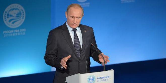 Владимир Путин по време на конференция