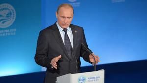 Владимир Путин по време на конференция