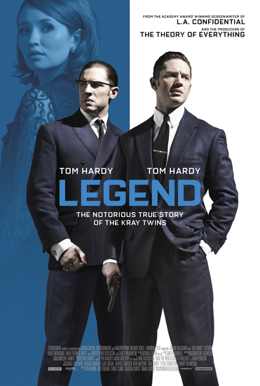 Том Харди като близнаците Крей на плакат за "Легенда" (2015)