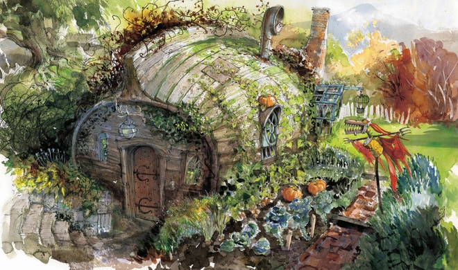 Къщурката на Хагрид, нарисувана от Джим Кей