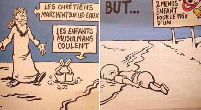 Карикатурите на "Шарли Ебдо" за малкия Айлан