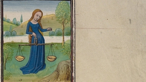 Везни - фрагмент от средновековен ръкопис