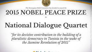 Нобеловата награда за мир през 2015 г. отива в Тунис
