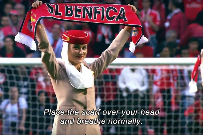 Styuardesi na emireyts nadahvat fenovete na benfika