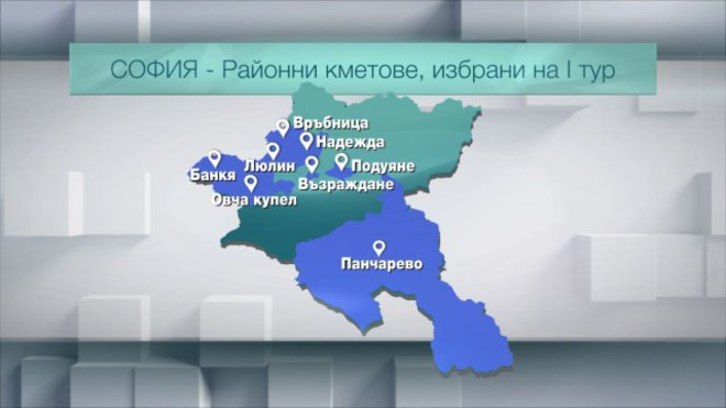 Районните кметове, избрани на първи тур в София