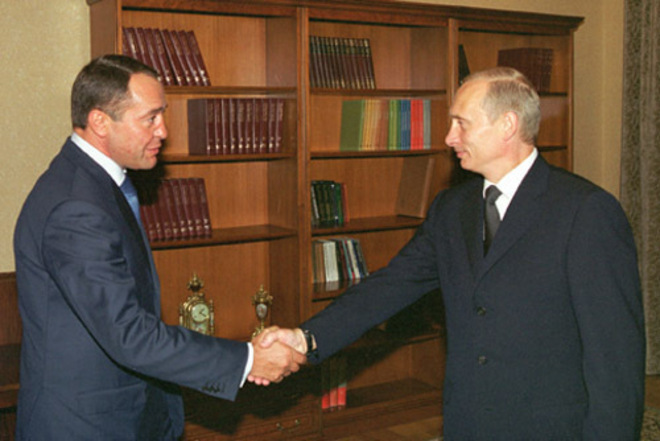 Михаил Лесин и Владимир Путин