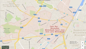 Картата на Брюксел с контурите на кв. Моленбек