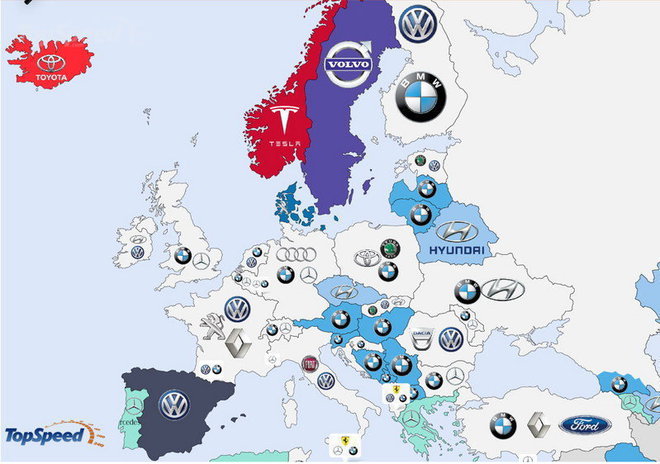 Lyubimite marki avtomobili v evropa