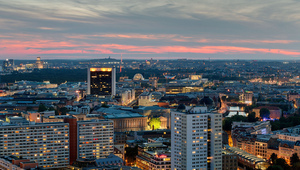 Панорамен изглед от Берлин привечер