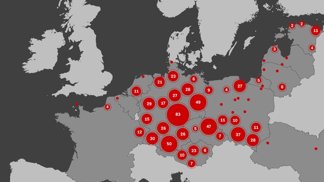 Числеността на нацистките концлагери в Европа