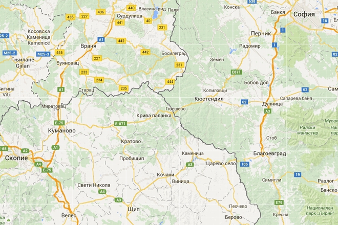 Karta na balgaro makedonskata granitsa