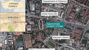 Атентатът в Анкара от 17 февруари 2016 г. върху картата