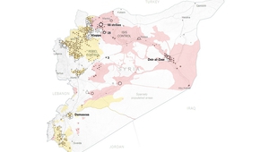 Карта на руските въздушни удари в Сирия, септември 2015-март 2016