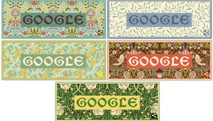 Google с пет дизайна в чест на Уилям Морис