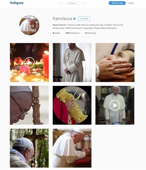 Профилът на папа Франциск в "Инстаграм"