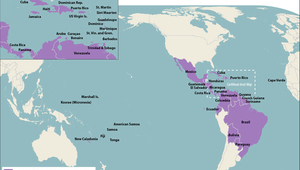 Държавите с вируса Зика, 2016 г.