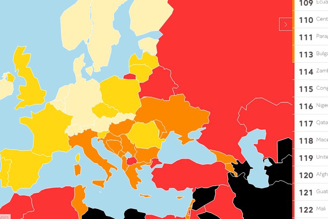 Balgariya prodalzhava da pada v indeksa po svoboda na slovoto za 2016 g
