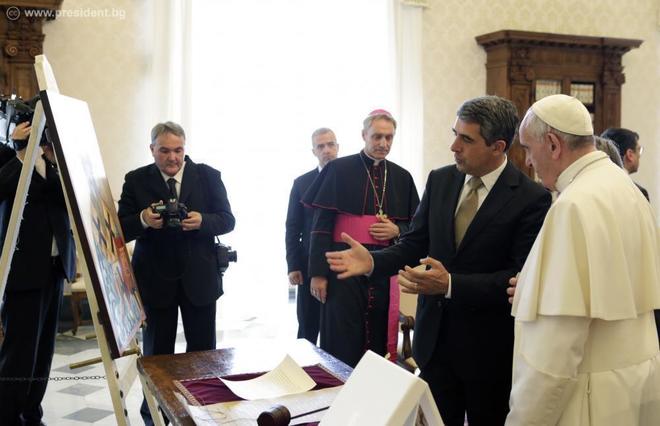 Росен Плевнелиев при папа Франциск, 2016 г.