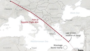 Полетът на разбилия се самолет на Египетските авиолинии