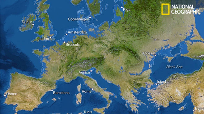 Kak shte izglezhda evropa ako vsichkiyat led na zemyata se stopi