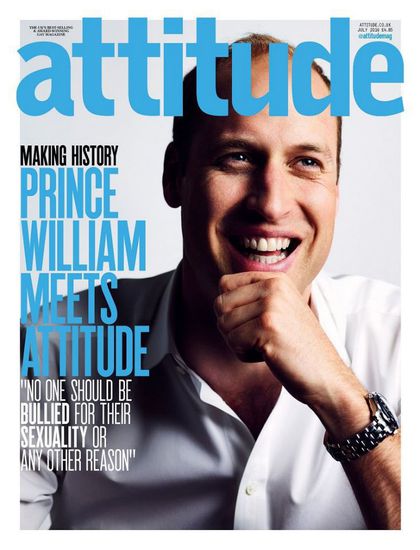 Принц Уилям на корица в гей списание
