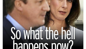 Саманта и Дейвид Камерън на първа страница в "Мирър"