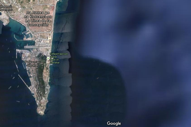 Gibraltar i ispaniya satelitna karta