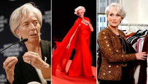 Миранда Пристли (вдясно) и прототипите й