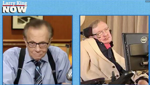 Стивън Хокинг дава интервю за Лари Кинг