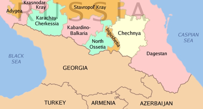 Карта на Северен Кавказ