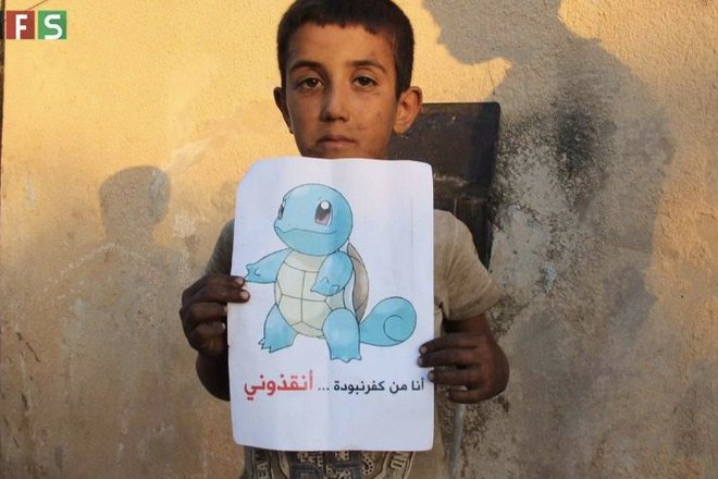 Detsata na siriya prizovavat za vnimanie s pokemoni