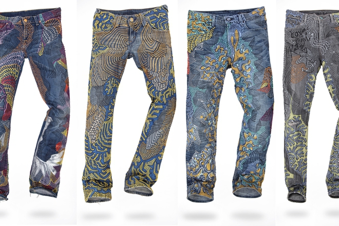 Dzhinsite na pink sharan stoun zoui saldana i keyt mos