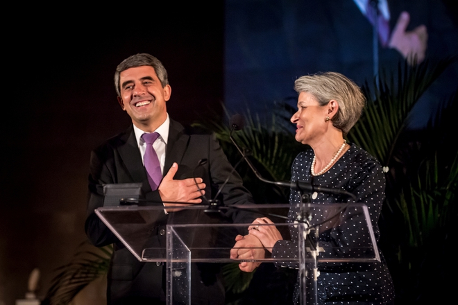 Rosen plevneliev s irina bokova v nyu york