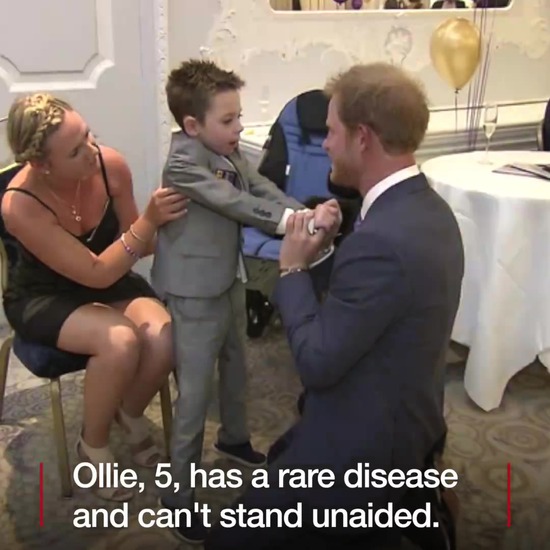 This five-year-old won't let a rare disease stop him hugging Prince Harry.