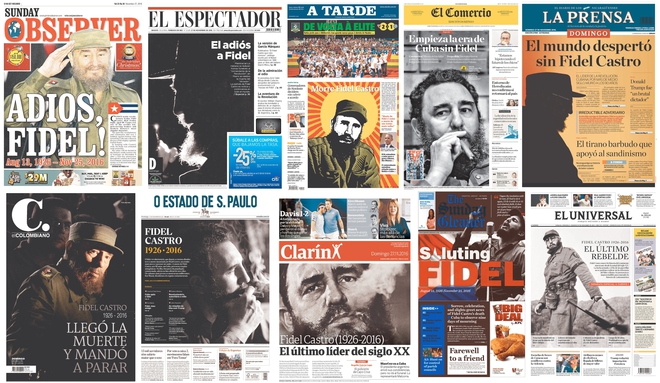 Латиноамериканската преса за кончината на Фидел