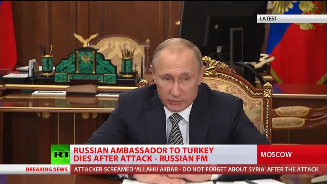 Путин с обръщение към Русия след убийството на посланик Карлов