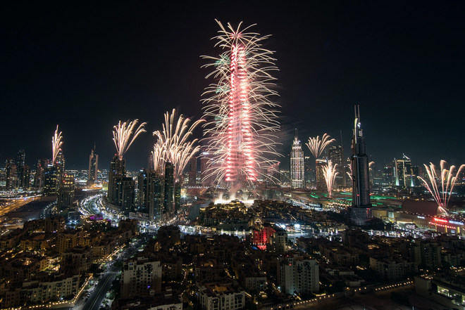 Новогодишната заря в Дубай