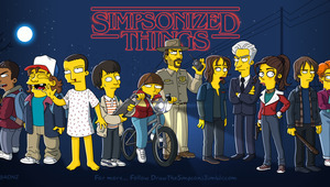 "Странни неща" като герои от "Семейство Симпсън"