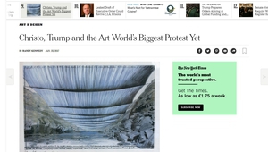 "Ню Йорк таймс": Кристо, Тръмп и най-големият протест в света на изкуството досега