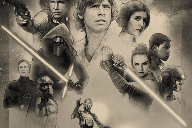 Star wars geroite na obsht plakat