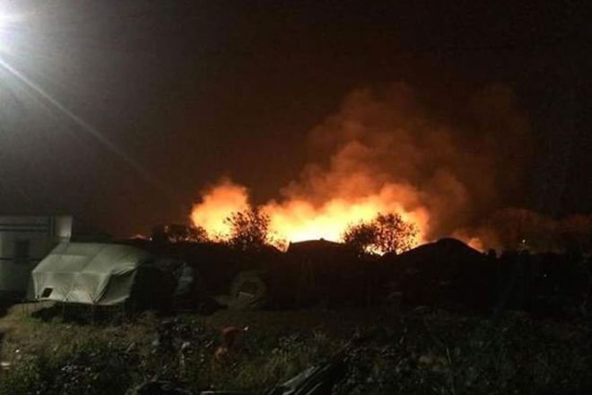 Pozhar v bezhanskiya lager gran sinte