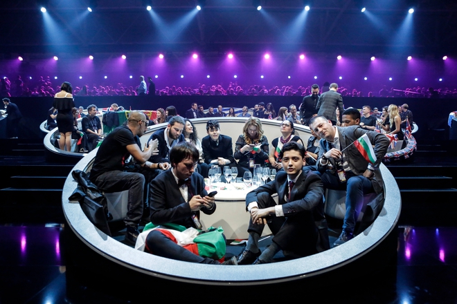 Българската делегация на Евровизия 2017 по време на телевотинга