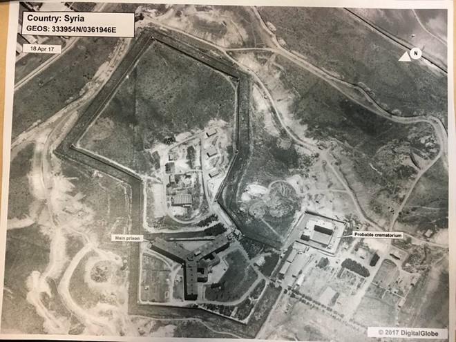 Сателитна снимка на военния затвор "Седная" в Сирия