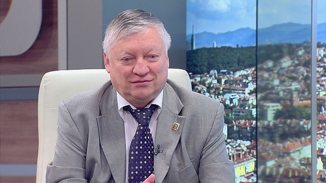 Анатолий Карпов в студиото на Би Ти Ви